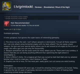 Illustration for article titled Bloodstained: Ritual Of The Night, As Told By Steam Reviews